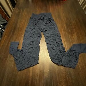 Agogie Navy Ruched Resistance Band Leggings